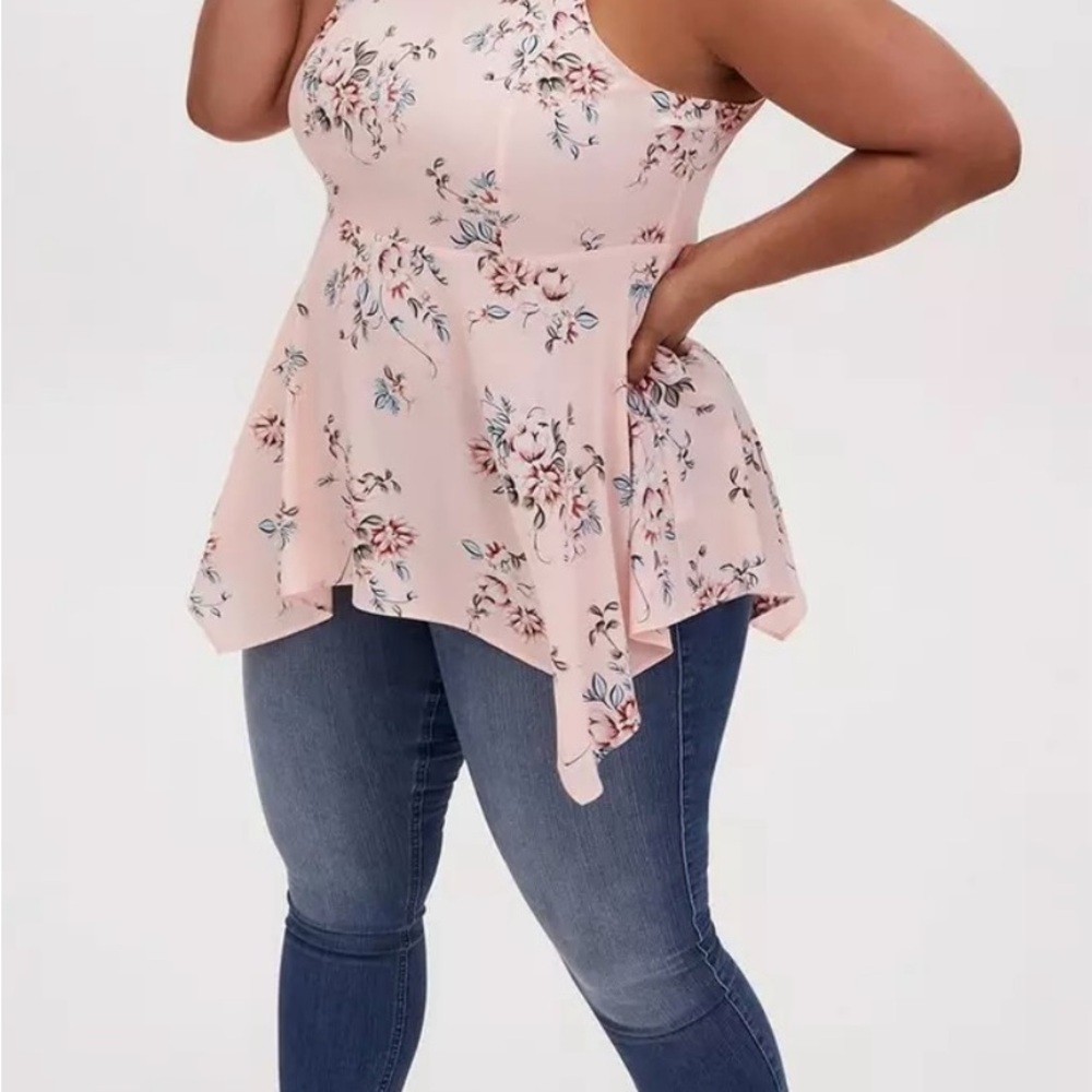 Torrid Pink Floral Tank Top